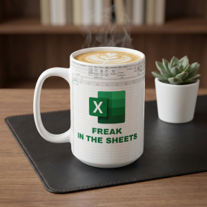 Excel Freak in the Sheets Mug 15oz – Funny Office Gift Spreadsheet Lover