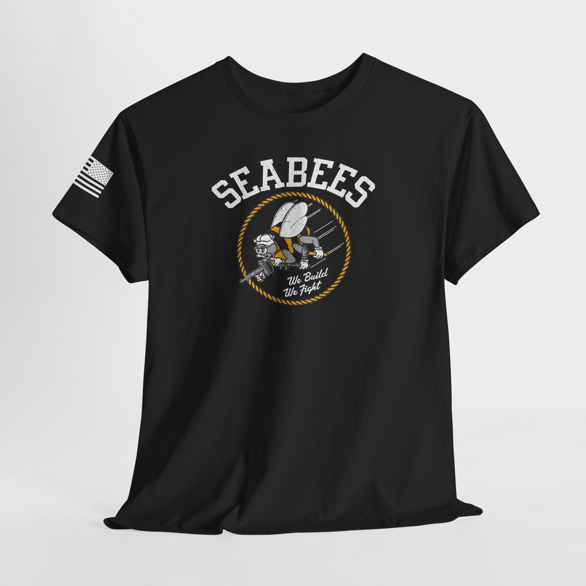 Seabees WWII Navy History Buff Patriotic USA Military T-Shirt | 5 Colors - Image 9