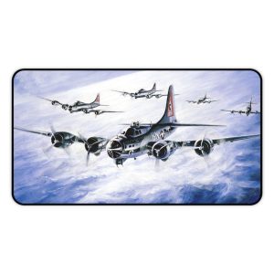 WWII Bomber B-17 Flight by Edward Lim Art, Premium Desk Mat Mouse Pad 2 sizes