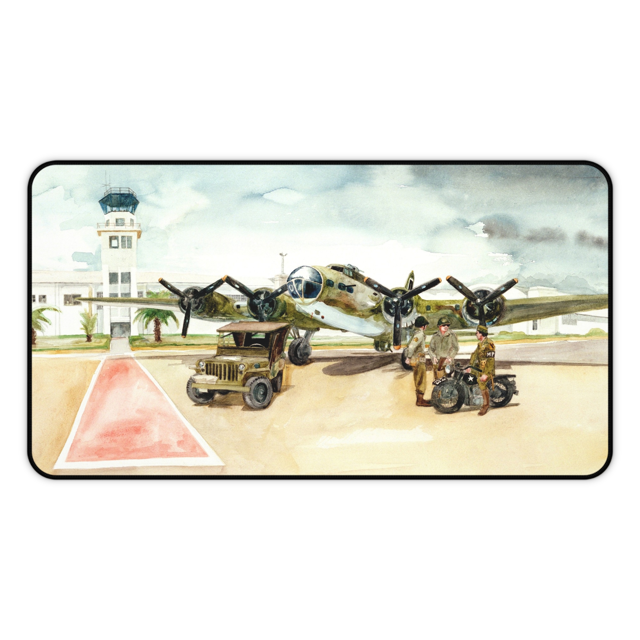 B-17 at Hamilton WWII Art Desk Mat - view 7