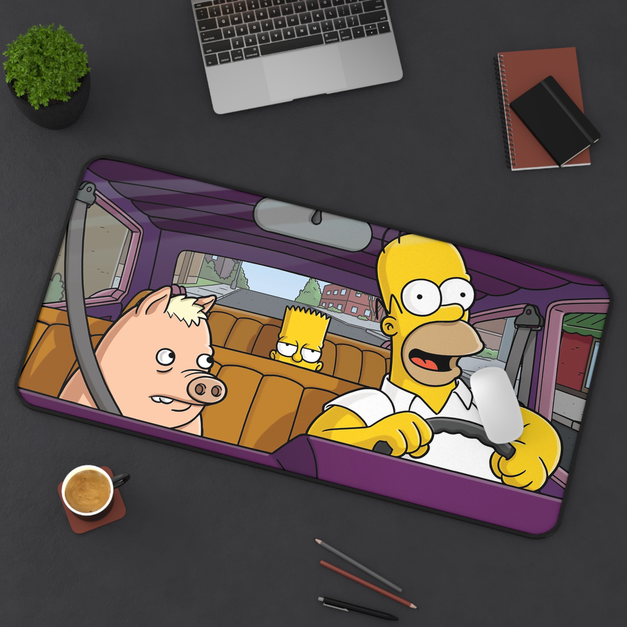 The Simpsons – Homer Bart Spider-Pig Plopper – Gaming Mouse Pad – Multiple Sizes