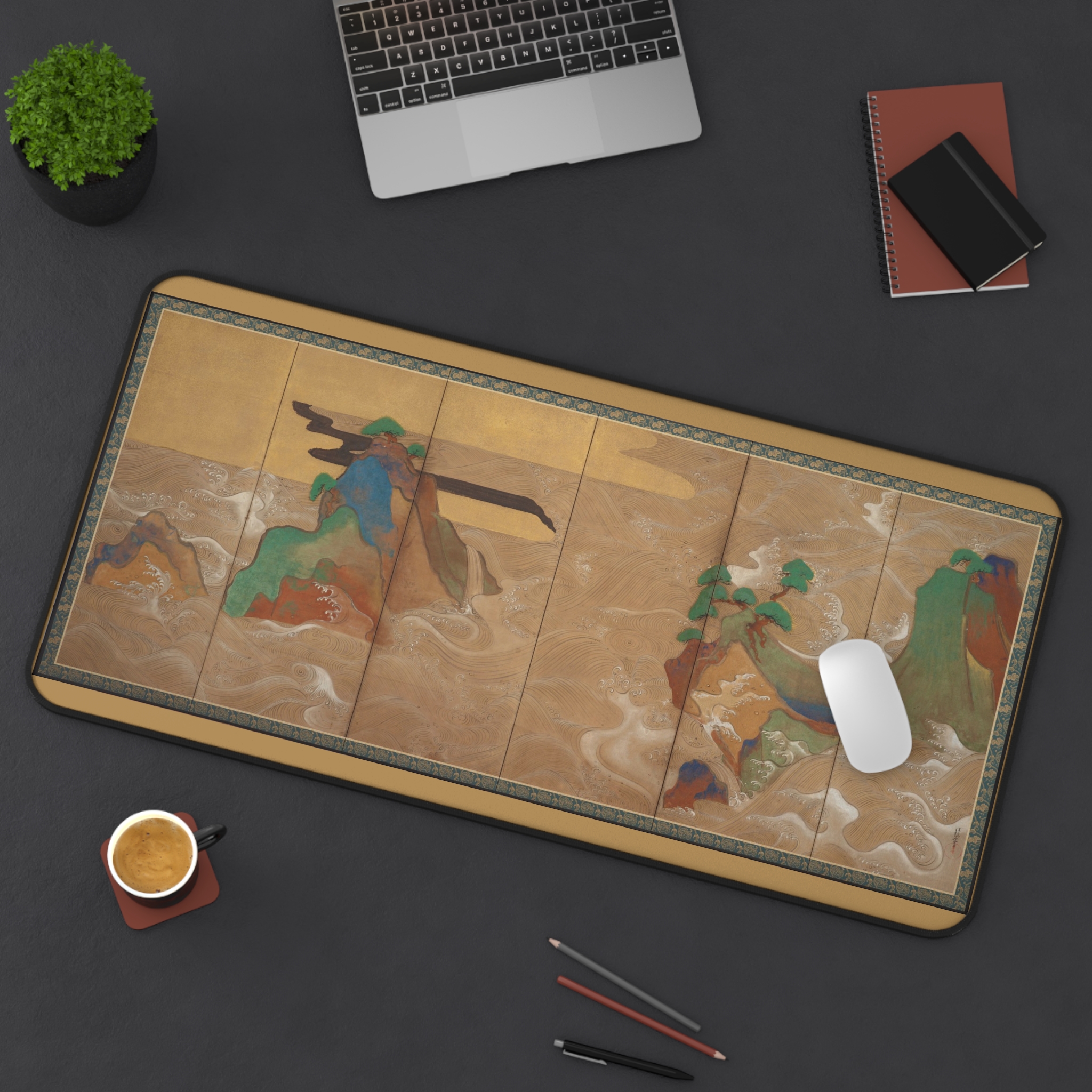 Waves at Matsushima Desk Mat - Japanese Art - view 9