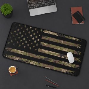 USA Camo Flag Desk Mat | Patriotic Military American Mouse Pad