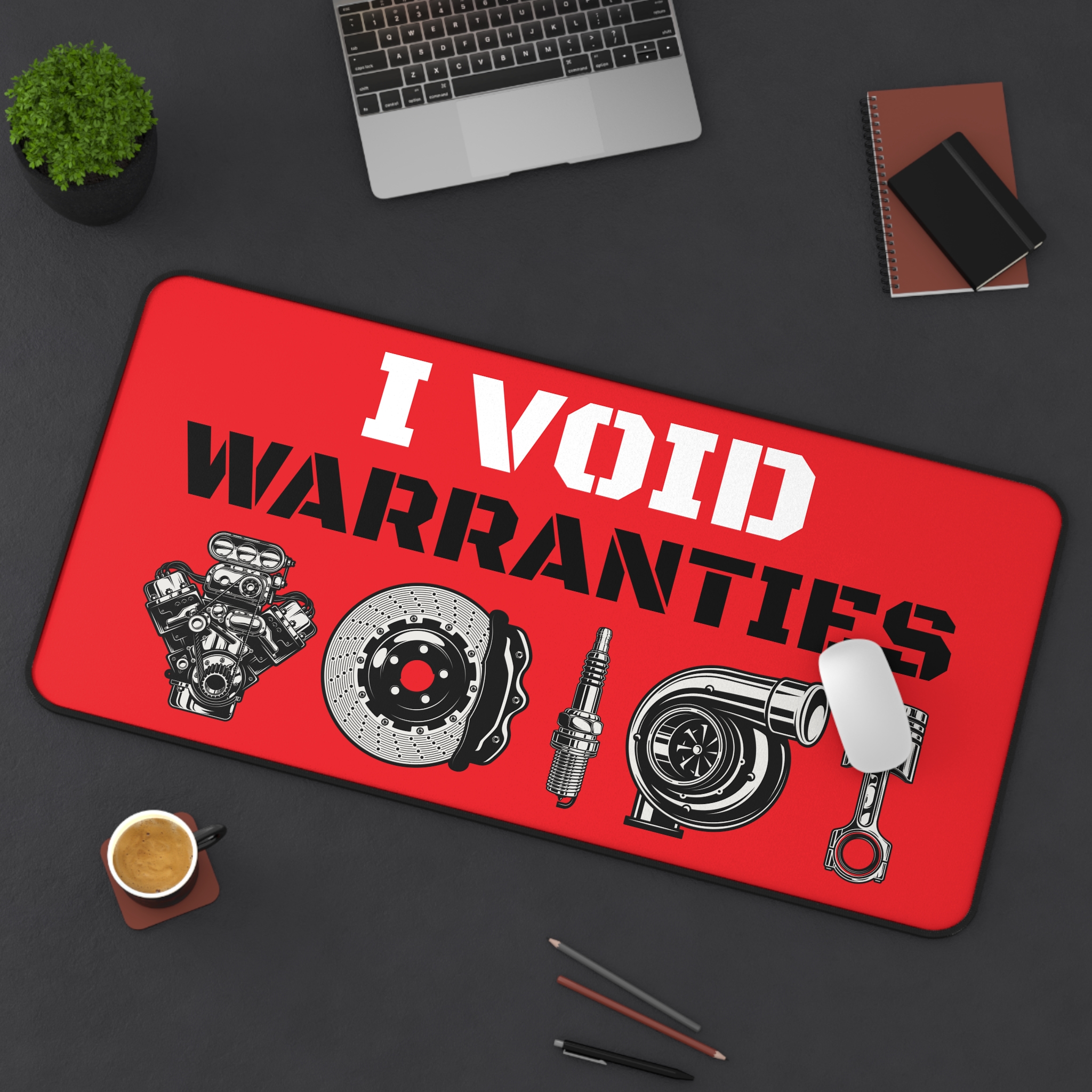 I Void Warranties – Car Mechanic Racecar Guy Gift – Premium Desk Mat Mouse Pad