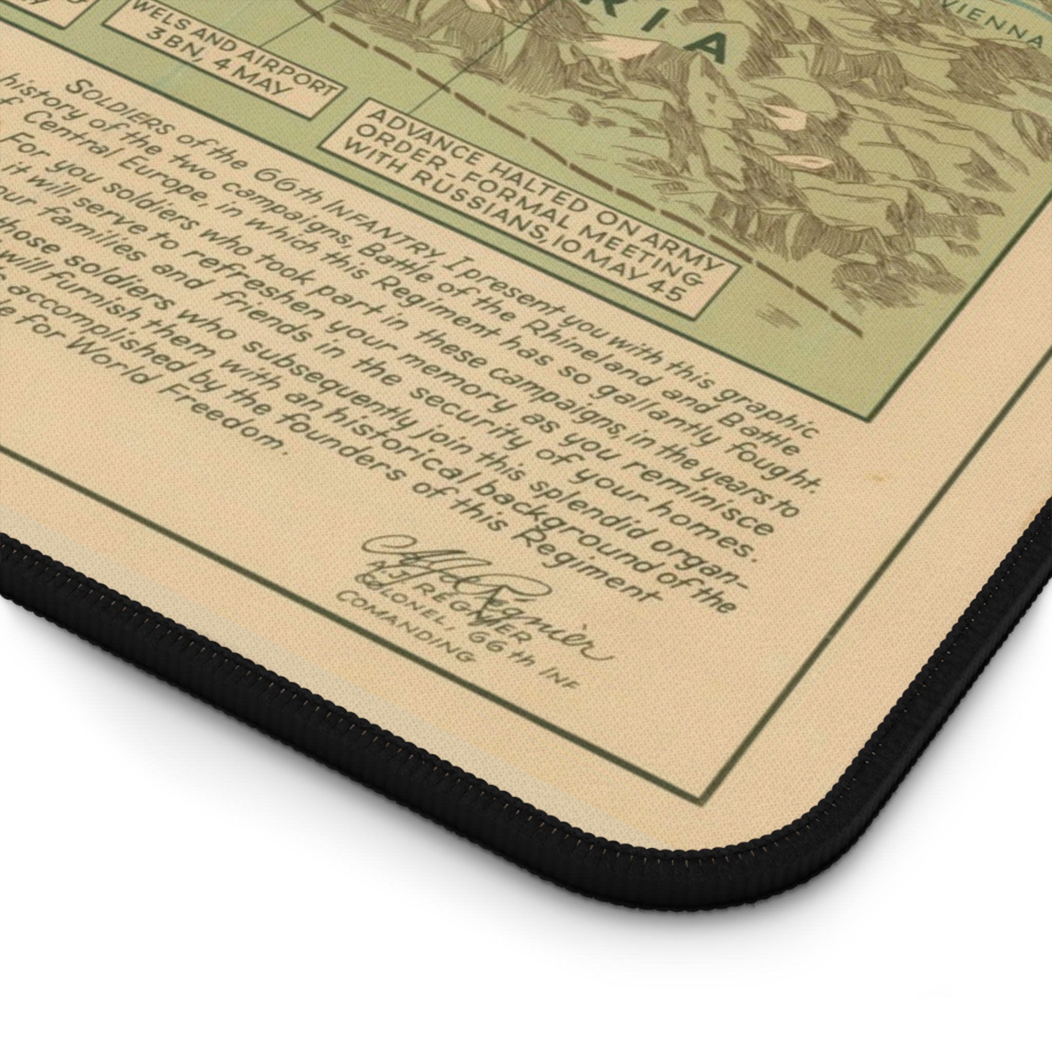 66th Infantry Regiment WWII Europe Map Desk Mat - view 15