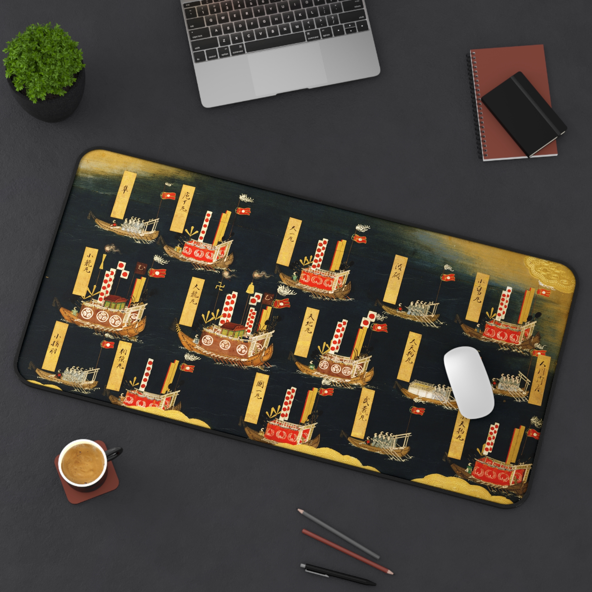 Shogun Shogunate Fleet 1634 | Japanese History Art | Premium Stitched Desk Mat