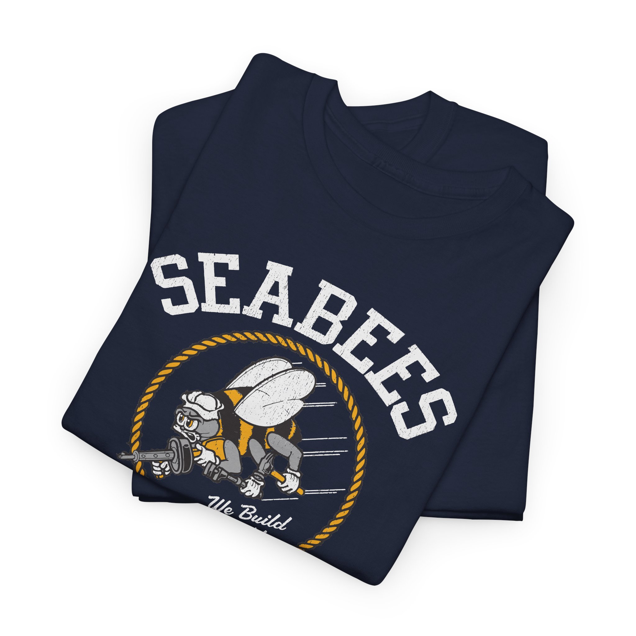 Seabees WWII Navy History Buff Patriotic USA Military T-Shirt | 5 Colors - Image 3