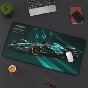 Aston Martin Cognizant F1 Formula 1 – Custom – Premium Stitched Edges Desk Mat