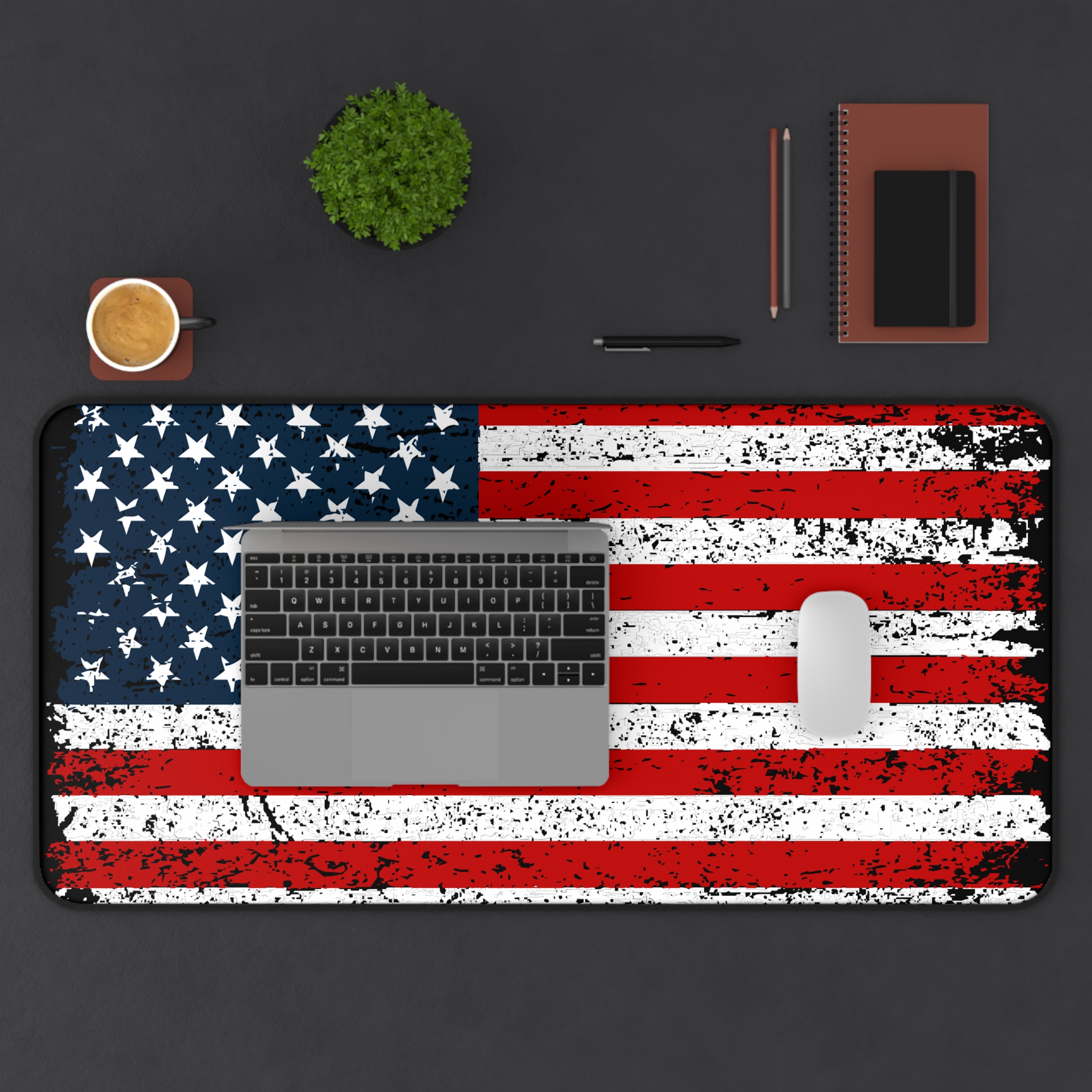 USA Flag Distressed Desk Mat - view 4