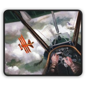 Dogfight 1917 Mouse Pad | WWI Aviation Art Edwin Ryan | History Gift