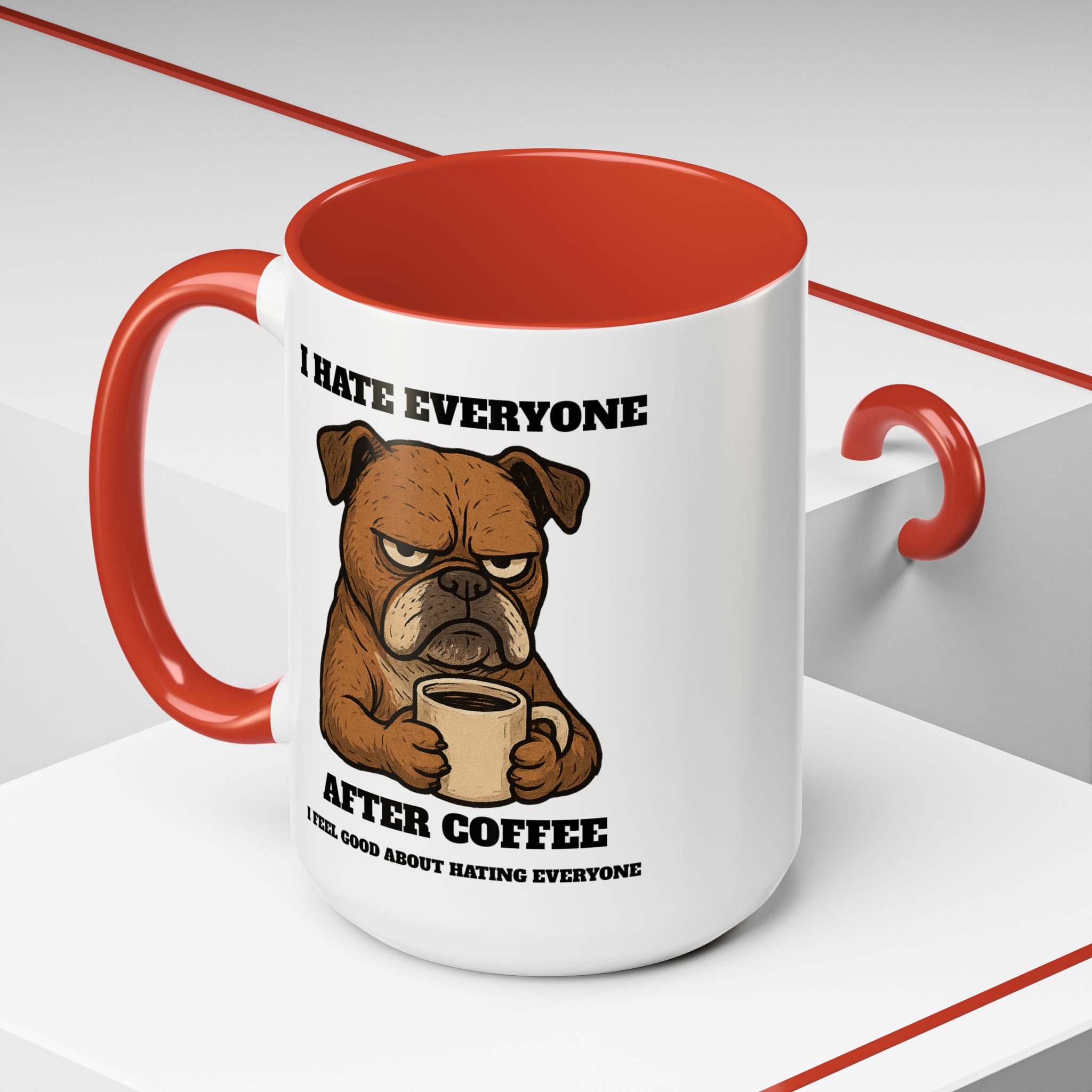 Grumpy Bull Dog – Animal and Coffee Lovers Funny “I Hate - view 40