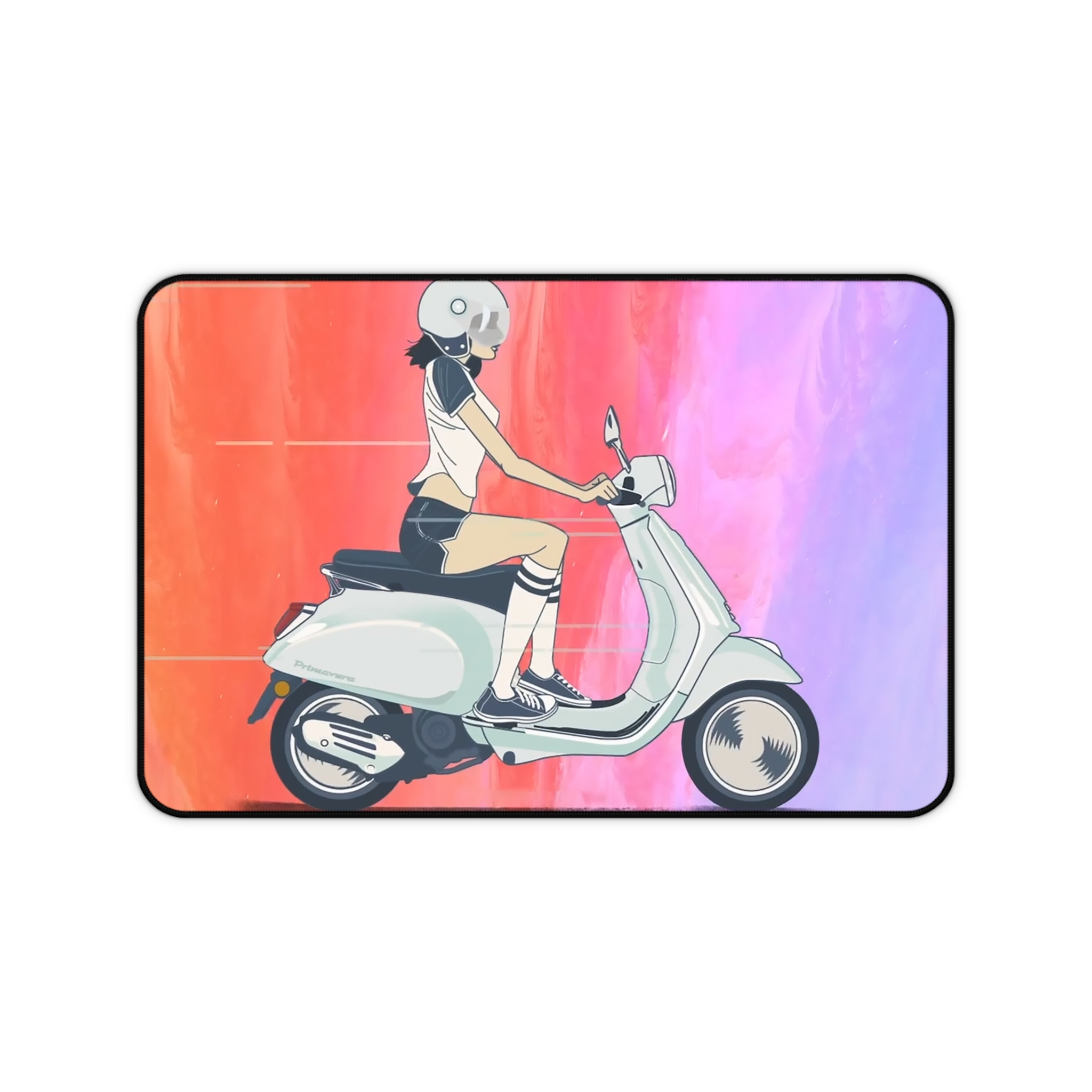 Vespa Scooter Retro Girl Anime Desk Mat - view 5