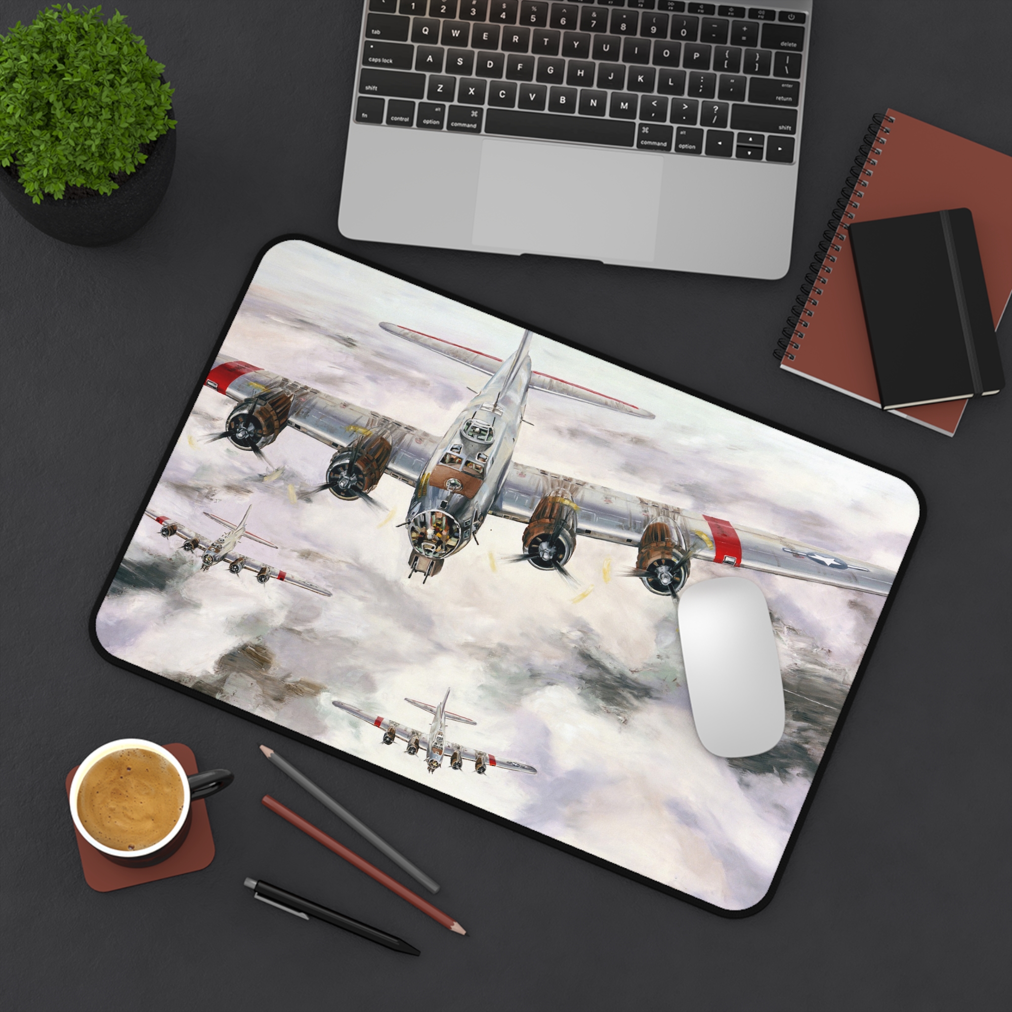 B-17s Over Europe Desk Mat - WWII Bomber Art - David Ray - view 9