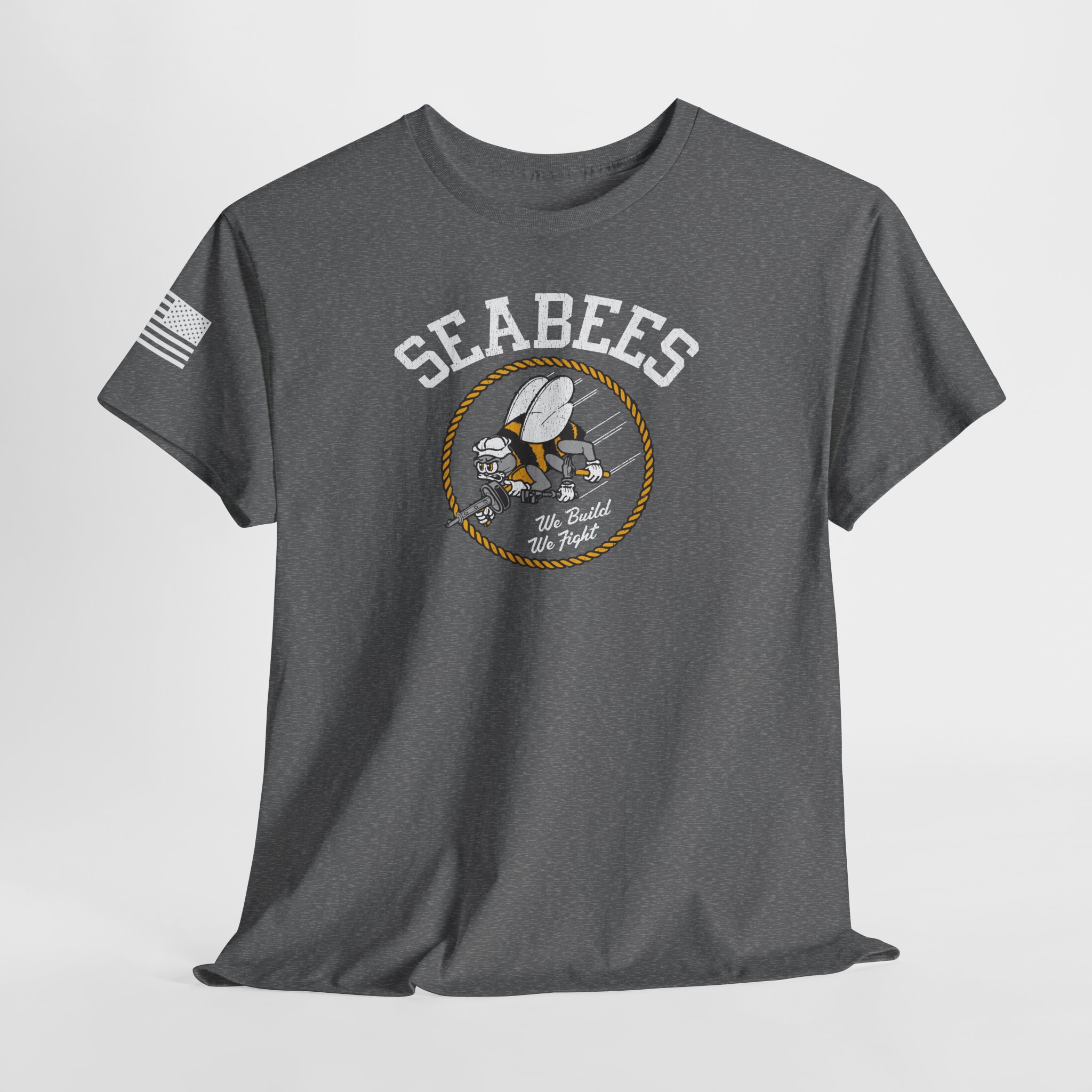 Seabees WWII Navy History Buff Patriotic USA Military T-Shirt | 5 Colors - Image 6