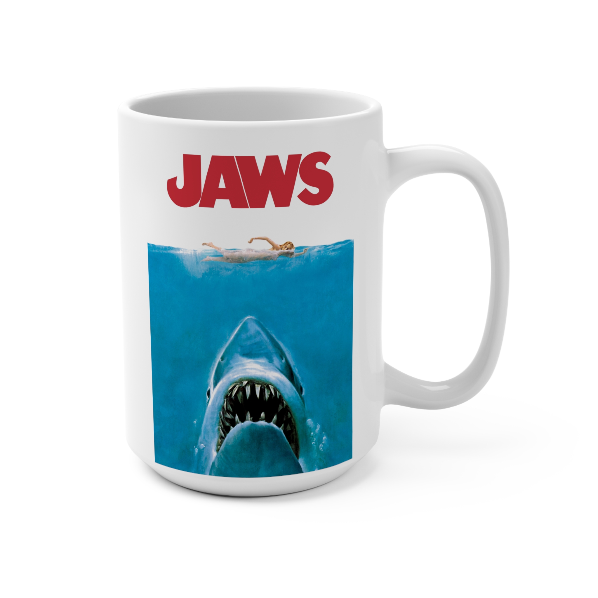 Jaws (1975) Movie Art Design – Steven Spielberg Classic – Ceramic Mug 15oz
