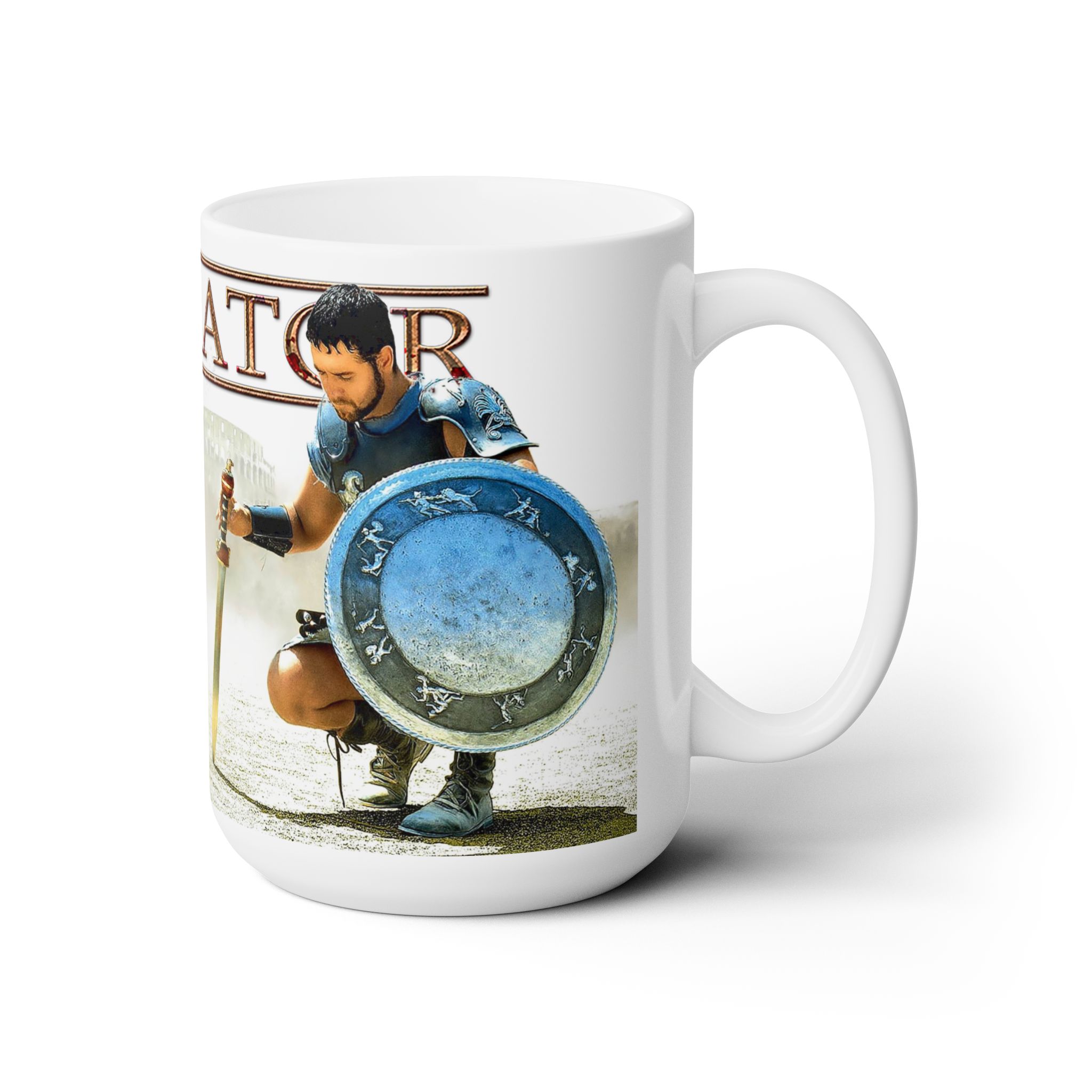 Gladiator 2000 Movie Fan Art White Coffee Mug 15oz – Russell Crowe Gift