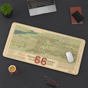 66th Infantry Regiment WWII Europe Map Desk Mat | Military Gift