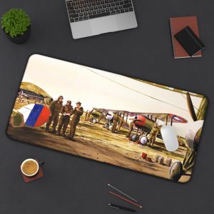 Villeneuve France WWI Aviation Art Desk Mat | John McCoy History Fan Gift
