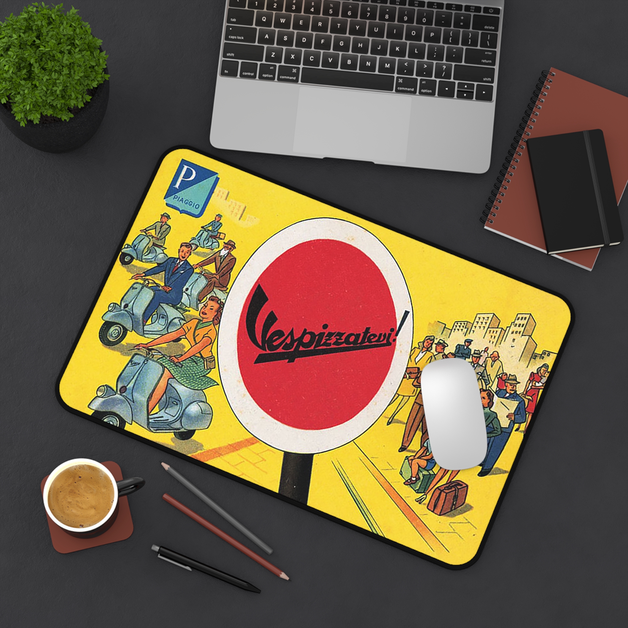 Vespa – Scooter Retro Vintage Design – High Quality Desk Mat Mouse Pad