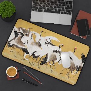 Japanese Cranes Desk Mat 2 Sizes | Ishida Yutei Japan Art Gift