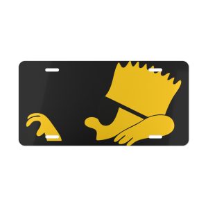 Bart Simpson Driving Vanity License Plate – 12″x6″ Aluminum, Cool Man Design