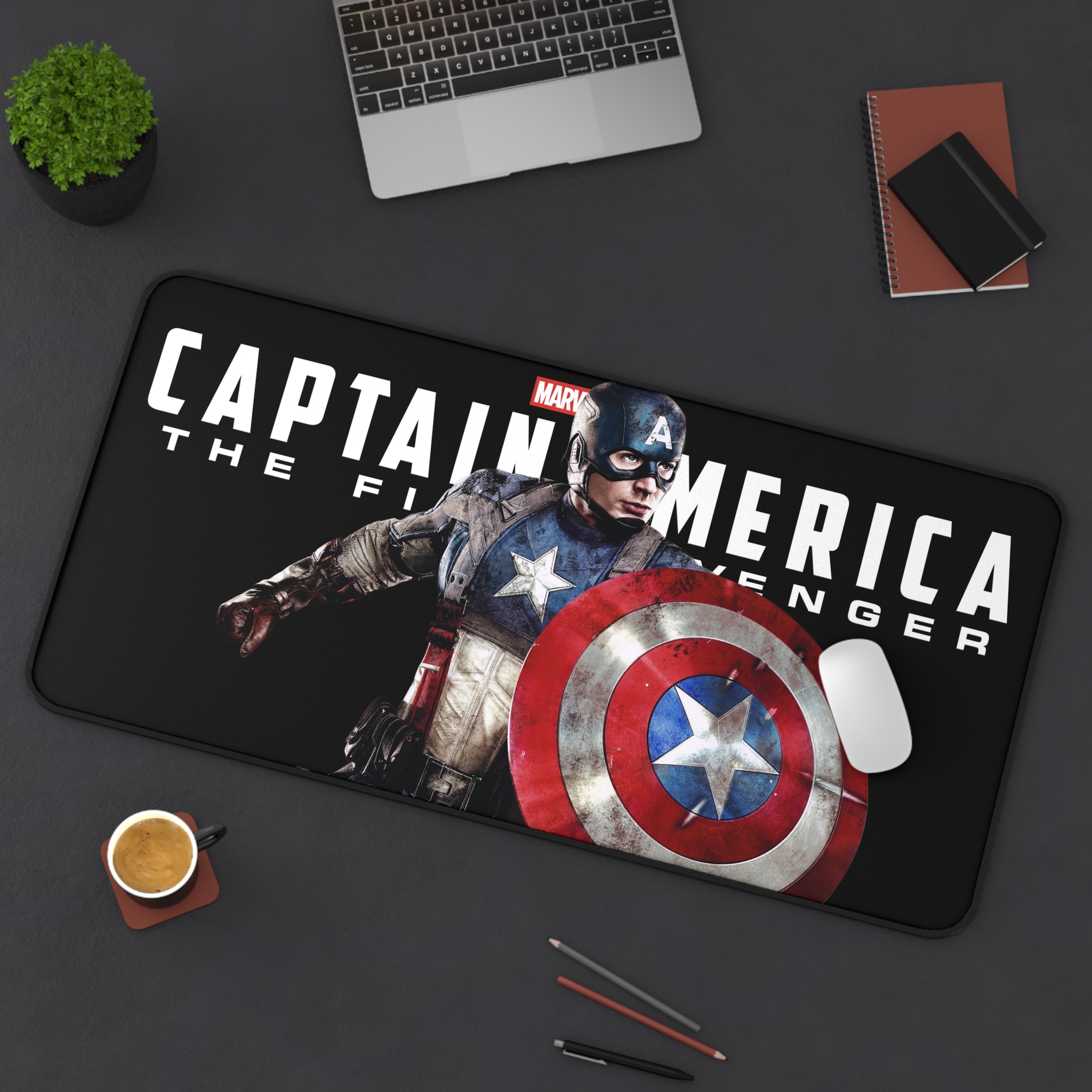 Captain America – First Avengers Movie Art – Multiple Sizes – Desk Mat Mouse Pad