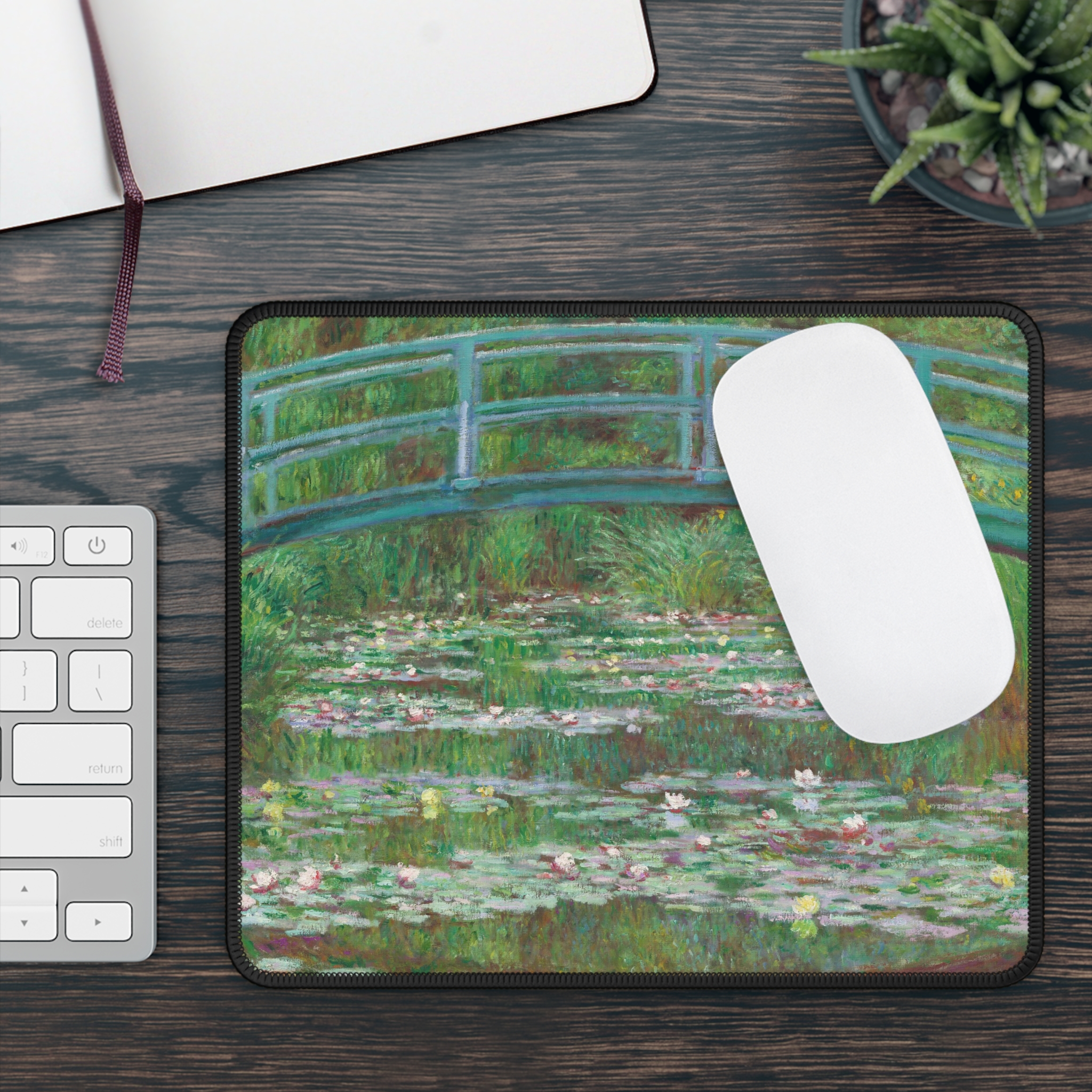 Claude Monet, The Japanese Footbridge, Art Lover, Premium Mouse Pad 9×7″