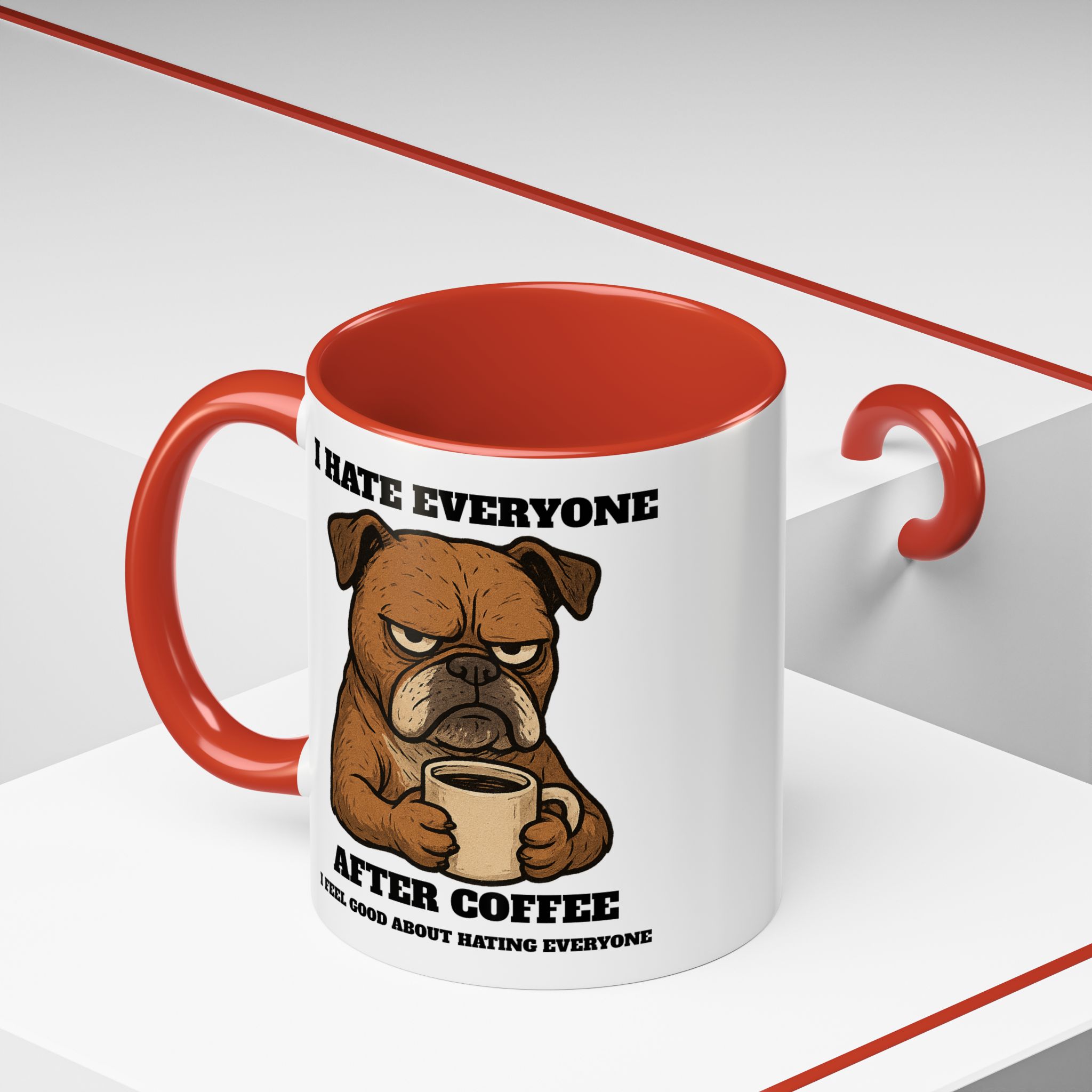 Grumpy Bull Dog – Animal and Coffee Lovers Funny “I Hate - view 25
