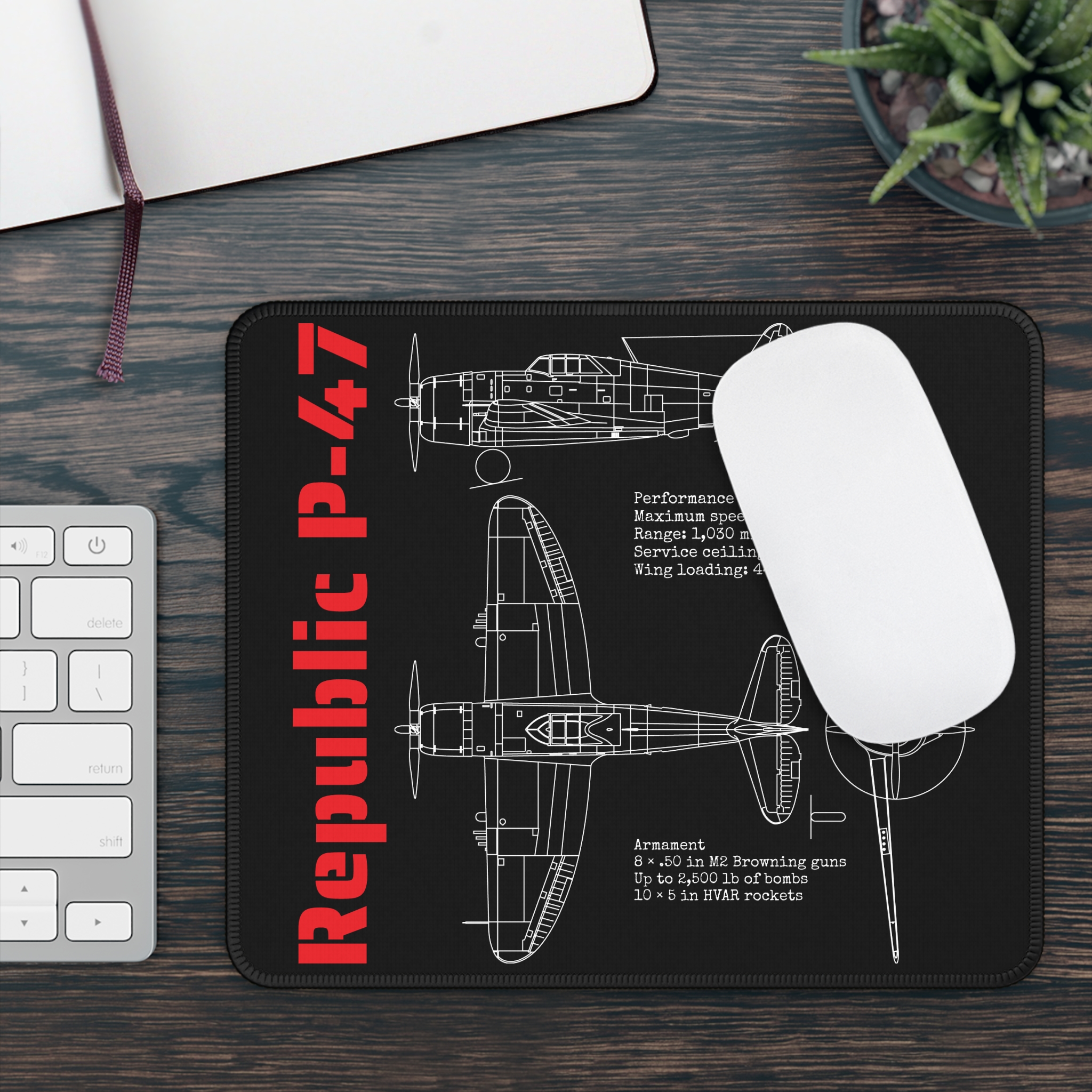 WWII Fighter Republic P-47 - World War 2 History Patriotic - view 3